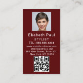 Carte De Visite Coiffeur moderne photos de clientele écriture élég (Dos)