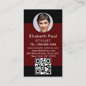 Carte De Visite Coiffeur moderne photos de clientele écriture élég (Dos)