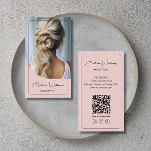 Carte De Visite Coiffeur Moderne Rose