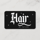 Carte De Visite Coiffeur Moderne Salons de coiffure Marque Noir (Devant)