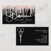 Carte De Visite Coiffeur moderne Silver drilist coiffeur (Devant / Derrière)