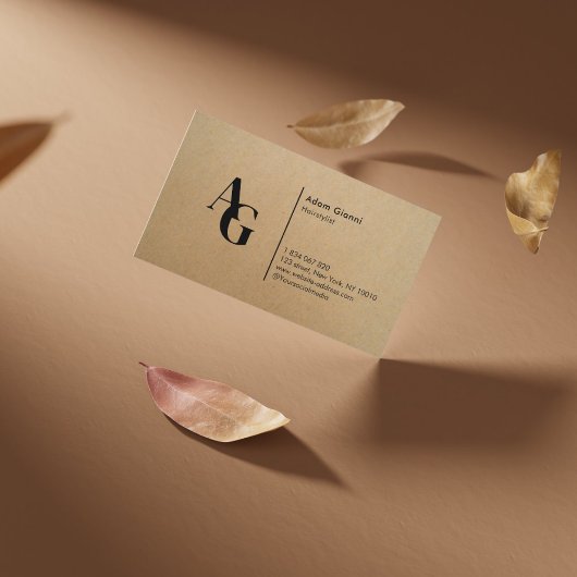 Carte De Visite Coiffeur Monogram Kraft