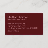 Carte De Visite Coiffeur monogramme moderne initiales rouge rose (Dos)
