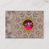 Carte De Visite Coiffeur monogramme, rouge rose rubis, noir (Dos)