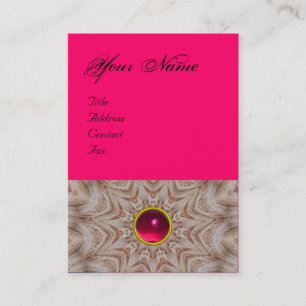 Carte De Visite Coiffeur monogramme, rouge rose rubis, noir