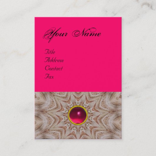 Carte De Visite Coiffeur monogramme, rouge rose rubis, noir (Devant)