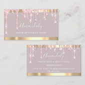 Carte De Visite Coiffeur Nails Lash Maquillage Artiste Déchets Ros (Devant / Derrière)