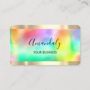 Carte De Visite Coiffeur Nails Makeup Stylist Gold Unicorne