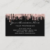 Carte De Visite Coiffeur Nails Maquillage Eyelash Rose noir (Dos)