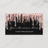 Carte De Visite Coiffeur Nails Maquillage Eyelash Rose noir (Devant)