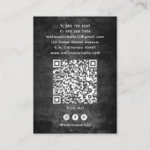 Carte De Visite Coiffeur Neon Glow & Black Grunge Code QR (Dos)