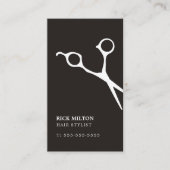 Carte De Visite Coiffeur noir blanc élégant simple (Devant)