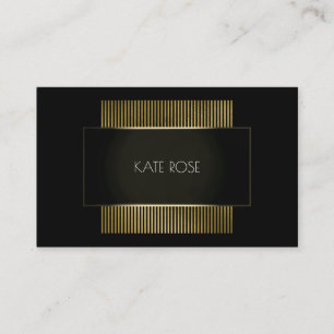 Carte De Visite Coiffeur noir conceptuel minimal d'or