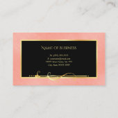 Carte De Visite Coiffeur Noir Or Corail (Dos)