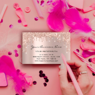 Carte De Visite Coiffeur ongles maquillage Eyelash Rose Drives