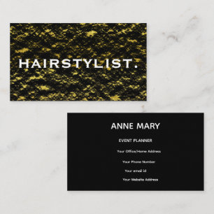 Carte De Visite Coiffeur Or Noir Blanc Abstrait Spa