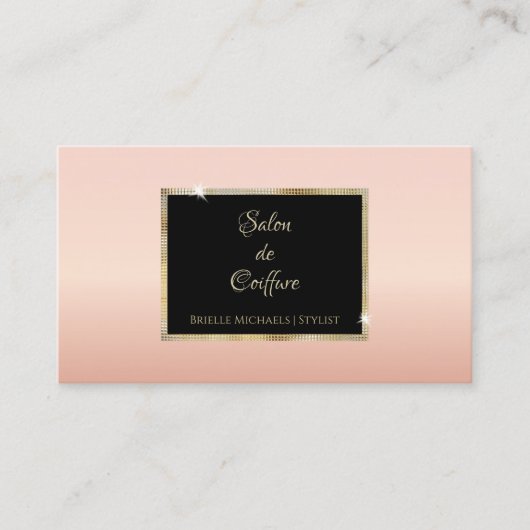 Carte De Visite Coiffeur Peach Gold (Devant)
