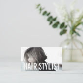 Carte De Visite Coiffeur photo moderne (Debout devant)