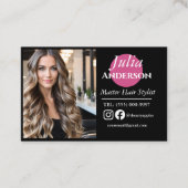 Carte de visite coiffeur : photo petite entreprise (Devant)