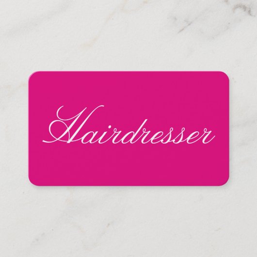 Carte De Visite Coiffeur Plaque Simple Pink Professionnel (Devant)