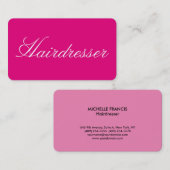 Carte De Visite Coiffeur Plaque Simple Pink Professionnel (Devant / Derrière)