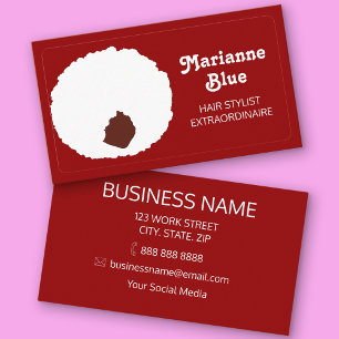 Carte De Visite Coiffeur pour Cheveux Naturels Salon de Coiffure A