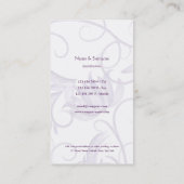 Carte De Visite Coiffeur pourpre de spa de salon (Dos)