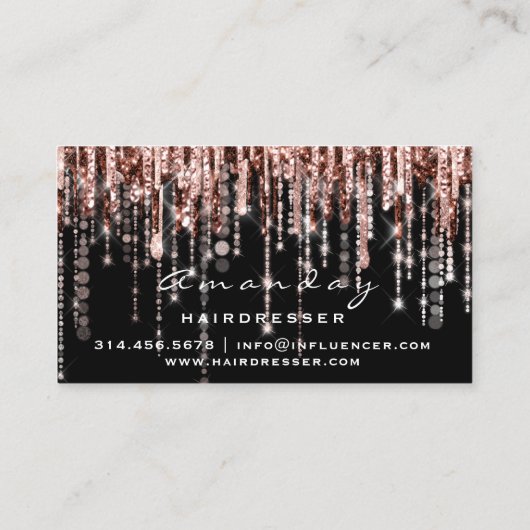 Carte De Visite Coiffeur professionnel Ciseaux dorés Noir (Dos)