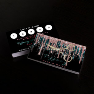 Carte De Visite Coiffeur professionnel ciseaux Rose fidélité