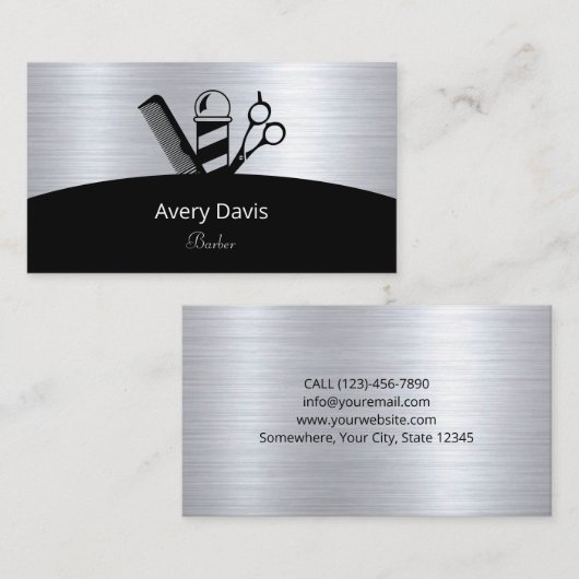 Carte De Visite Coiffeur professionnel Coiffeur Barbier (Devant / Derrière)