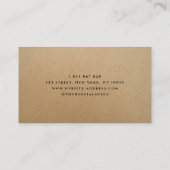 Carte De Visite Coiffeur professionnel Monogram Kraft (Dos)