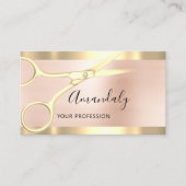 Carte De Visite Coiffeur professionnel Rose ciseaux Coiffeur (Devant)