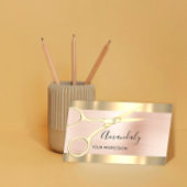 Carte De Visite Coiffeur professionnel Rose ciseaux Coiffeur