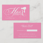 Carte De Visite Coiffeur professionnel rose élégant de Bubblegum (Devant / Derrière)