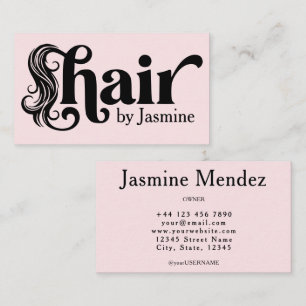 Carte De Visite Coiffeur Rose Pâle Salon Professionnel