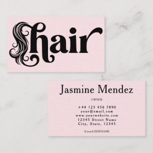 Carte De Visite Coiffeur Rose Pâle Salon Professionnel