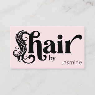 Carte De Visite Coiffeur Rose Pâle Salon Professionnel