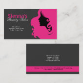 Carte De Visite Coiffeur (rose profond) (Devant / Derrière)