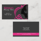 Carte De Visite Coiffeur (rose profond) (Devant / Derrière)