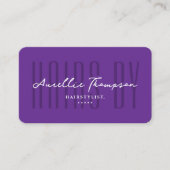 Carte De Visite Coiffeur Royal Purple Braids Salon Moderne (Devant)