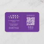 Carte De Visite Coiffeur Royal Purple Braids Salon Moderne (Dos)