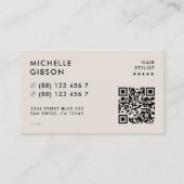 Carte De Visite Coiffeur Sable Rose Minimal Beauté Professionnel (Dos)