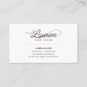 Carte De Visite Coiffeur Salon de coiffure Minimal Simple Blanc Be (Devant)