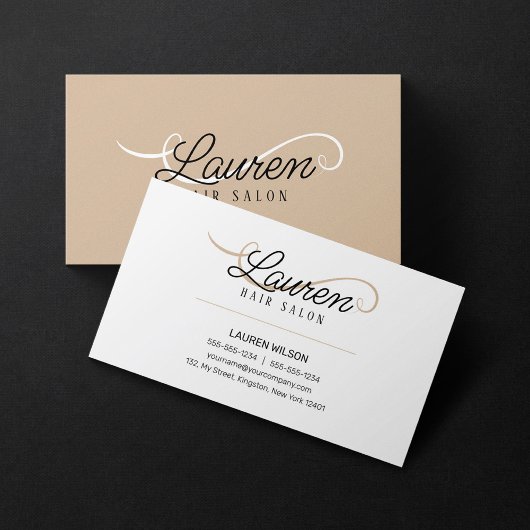 Carte De Visite Coiffeur Salon de coiffure Minimal Simple Blanc Be