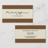 Carte De Visite Coiffeur Script Professional Motif mur de pierre (Devant / Derrière)