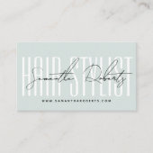 Carte De Visite Coiffeur script typographie moderne bleu (Devant)