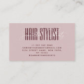 Carte De Visite Coiffeur script typographie moderne violet (Dos)
