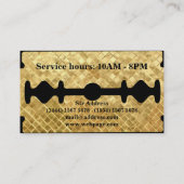 Carte De Visite Coiffeur simple de lame d'or de rasoir (Dos)