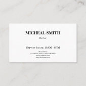 Carte De Visite Coiffeur simple de salon de coiffure (Dos)