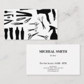 Carte De Visite Coiffeur simple de salon de coiffure (Devant / Derrière)